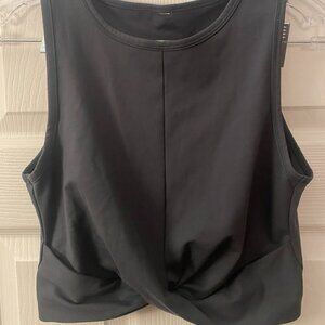 90 DEGREE BY REFLEX Yoga Front Knot Wrap Crop Top Grey- S